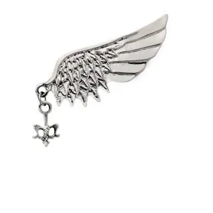 Broche de ala de plata daga gótica joyería retro alas de ángel para traje insignia