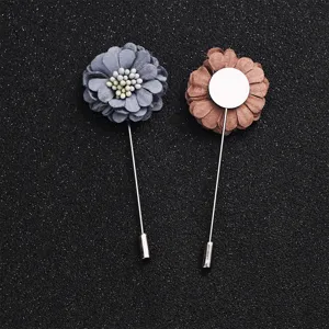 Ensemble de broches fleur en tissu, longue épingle pour femmes pull robe accessoires mode