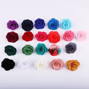 Bunte Stoffrosen Broschen Set, bunte Textil Blumen Anstecknadeln für Herren Anzug Dekoration.