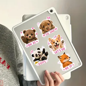 Wasserdichte süße Tier-Aufkleber für Tagebuch und Scrapbooking, lustige Gesichtsausdrücke.