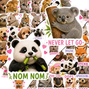 Süße Tiersticker wasserdichte niedliche Cartoon Expression Planer Deko Aufkleber Set