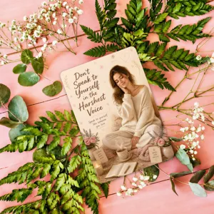 Decorative art card with inspirational quote and portrait design for home wall decor detail.
