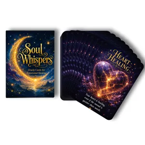 Celestial oracle cards set for emotional healing, beautiful starry design with 50 spiritual cards.