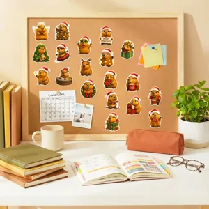Christmas Capybara waterproof decorative stickers set, cute holiday planner sticker crafts.
