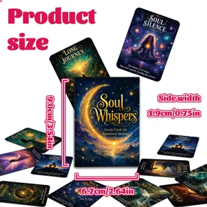 Starry emotional healing oracle cards deck set with beautiful cosmic design and cards.