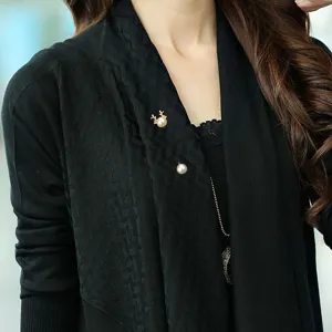 Elegant Korean style pearl deer antler brooch pin for women fashion apparel accessories chic