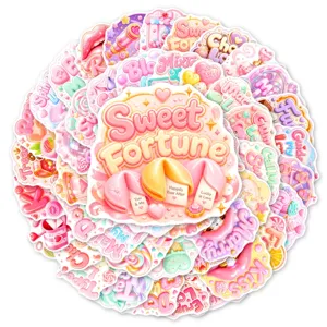 Cute pink sweet style waterproof stickers decorative set for journal luggage 50pcs