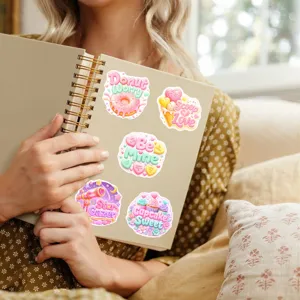 Cute sweet candy style waterproof stickers, decorative aesthetic designs for journal and luggage.
