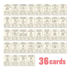 36 Stücke Vintage Psychische Gesundheit Bewältigung Karten Beratung Emotionale Heilung Deck.