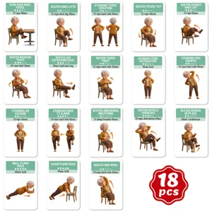 Tarjetas Ejercicio Activación Abdominal Core Personas Mayores Papel Estucado Guía Instrucción Entrenamiento Baja Intensidad