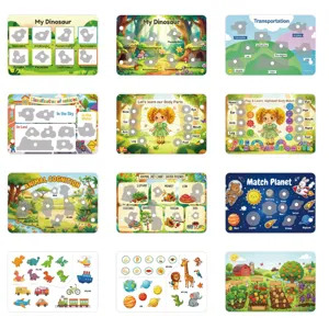 Kids quiet book DIY sticker early learning montessori educational toy dinosaur planet cognitive book