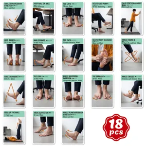 Jeu de Cartes Pédagogiques d'Exercices de Circulation des Membres Inférieurs pour Hommes Santé de la Cheville et du Pied