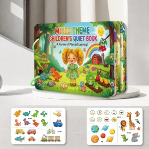Children quiet book early education learning Montessori toy busy book with velcro stickers.