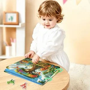 Kids dinosaur busy book reusable sticker quiet book toddler educational toy learning game