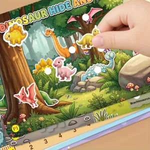 Dinosaur busy book quiet book for kids reusable sticker matching game interactive learning toy