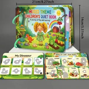 Children quiet book dinosaur animal cognitive early learning Montessori busy book detail view