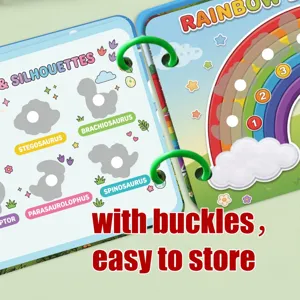 Kids dinosaur busy book Montessori quiet learning toy interactive sticker matching game book