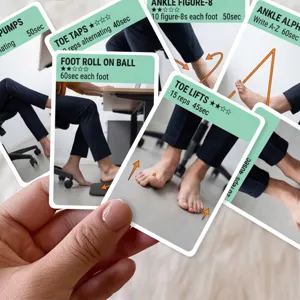 Cartes d'exercices des pieds entrainement sante de la cheville cartes pedagogiques fitness.