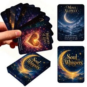 Starry night healing oracle cards deck, emotional guidance card game for soulful insight.