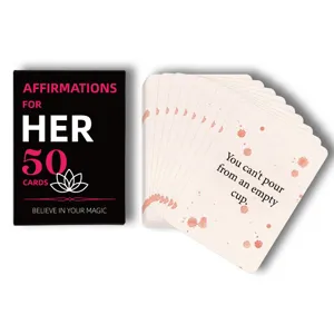 Cartes d'affirmation inspirantes pour femmes, lot de 50 avec boîte, jeu de cartes de citations.