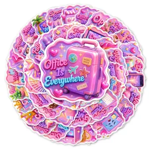 50 pz adesivi motivazionali estetici rosa viola adesivi in vinile impermeabili per laptop