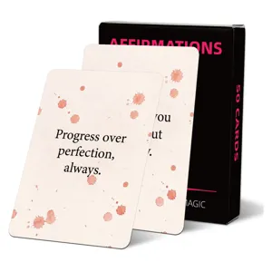 Lot de 50 cartes d'affirmation motivantes avec design aquarelle pour inspiration quotidienne.