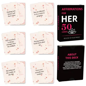 50pcs cartes d'affirmation pour femmes cartes de motivation positives boîte cadeau set