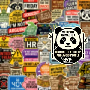 Confezione di adesivi panda divertenti e impermeabili per laptop e decorazione scrap.