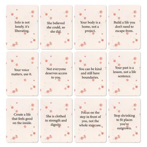 Cartes de citations d'affirmation inspirantes pour femmes, jeu de motivation quotidien.