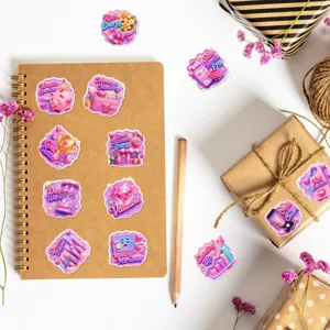 Adesivi inglesi motivazionali rosa impermeabili per laptop bottiglia d'acqua set decorativo