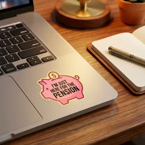 Adesivo divertente salvadanaio citazione impermeabile vinile per notebook diario decorazione