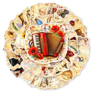 50pcs Autocollants Vintage Retro Journal Scrapbooking Set Lettres Antiques Decors