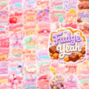 Detailed view of waterproof sweet candy aesthetic stickers set featuring cute dessert designs.