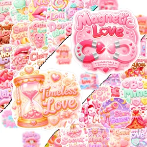 Sweet candy love style waterproof decorative stickers pack for journaling luggage decor 50pcs