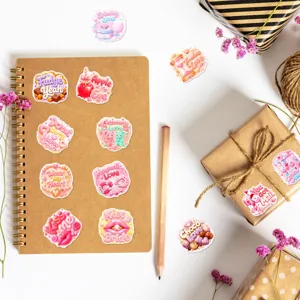 Sweet candy style decorative waterproof sticker detail view, cute journaling aesthetic.