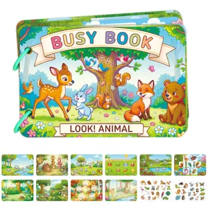 Kids busy book early education interactive toy animal cognitive quiet book Montessori learning toy