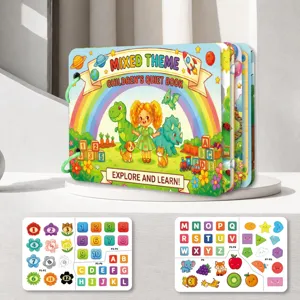 Children quiet book Montessori toy early educational learning book with numbers letters and shapes.
