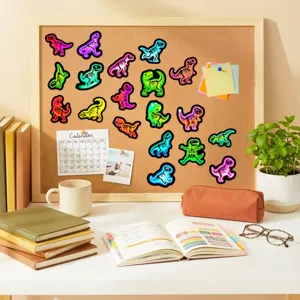 Pegatinas coloridas de esqueleto de dinosaurio de neón para equipaje portátil decoración detalles.