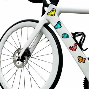 Pegatinas de esqueleto de dinosaurio colorido impermeable juego para bicicleta.