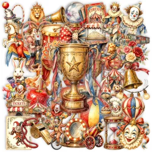 Adesivi PET Cartoon Circo Vintage Impermeabile Decorativo Retro Scrapbooking Adesivi Per Diario Valigia Decorazione Regalo