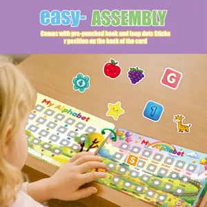 Montessori quiet book for toddlers, interactive alphabet busy book learning toy for kids.