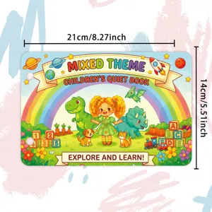 Kids quiet book early education montessori toy interactive busy book mixed theme 21x14cm
