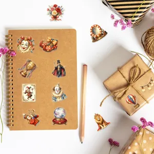 Adesivi PET da circo vintage per diario, scrapbooking e decorazione valigie.