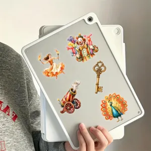 Adesivi PET circo vintage adesivi decorativi estetici per valigie e custodie per laptop