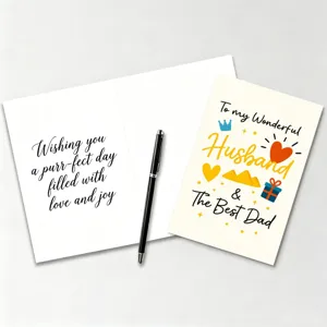 Carte de vœux fête des pères pour mari, jolie carte de vœux romantique avec enveloppe.