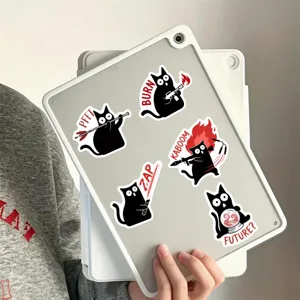 50pcs ins style funny black cat stickers waterproof decorative stickers for diary journal