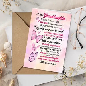 Carte de vœux papillon rose pour petite-fille avec enveloppe, carte d'anniversaire
