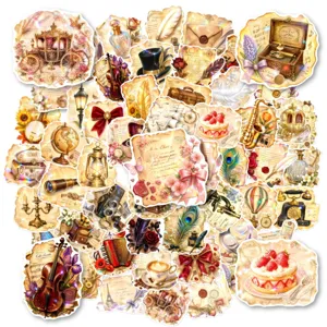Pack d'Autocollants Vintage Européen Vieilli Lettres Antiques Matériel de Décoration pour Scrapbook Journal Stickers DIY