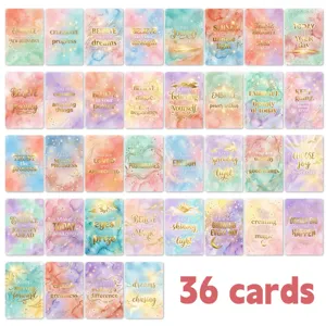 Cartes de Voeux Bronzantes Inspirantes Style Aquarelle Citations Motivationnelles Pour Décoration Anniversaire Message
