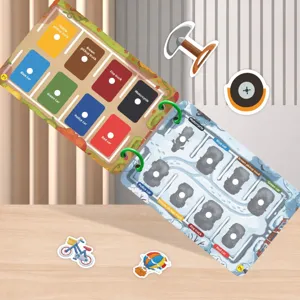 Reusable transportation busy book shape matching sticker DIY interactive toy detail view
